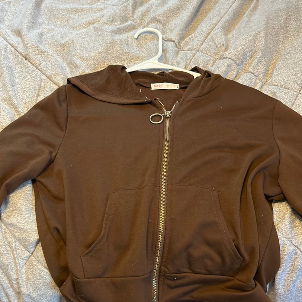 Brown cropped hoodie